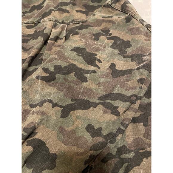 Charlie Paige Faded Camouflage Jacket Sz Large Lg Utility Coat Snap Up - Picture 14 of 16